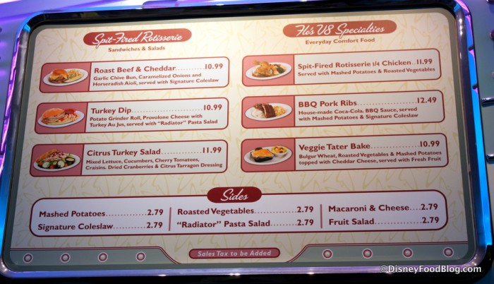 Flos V8 Cafe Lunch and Dinner Menu