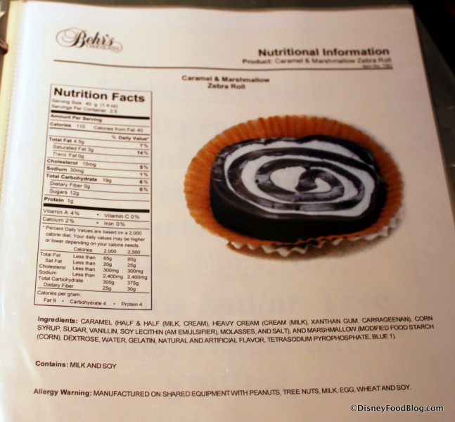 Ingredients in Zebra Caramel Swirl 