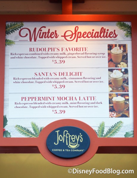 Winter Specialties Menu