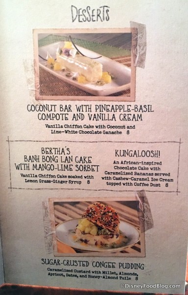 Dessert Menu