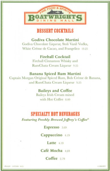 Dessert Cocktails and Beverages