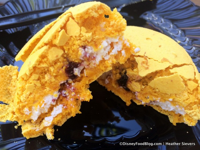 Inside Lemon Macaron -- blueberry marmalade!