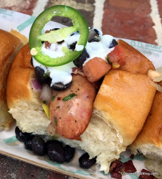 Bacon-wrapped with Black Bean Salsa Sausage in The 3 Little Pigs Sampler