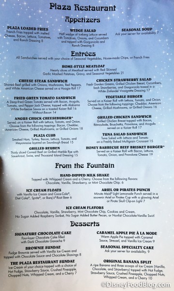 The Plaza Menu