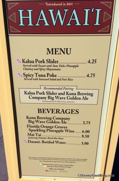 Hawai'i Menu