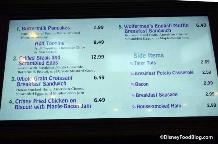 Breakfast Menu