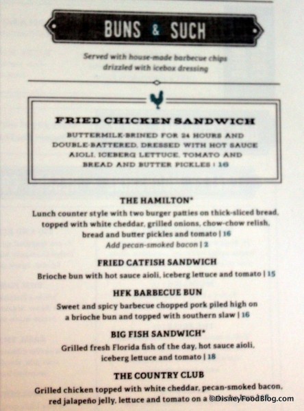 Menu -- Click to Enlarge