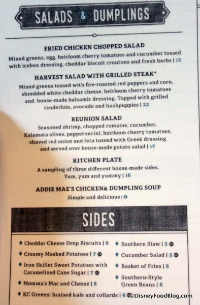 Menu -- Click to Enlarge