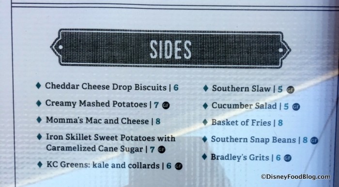Sides Menu