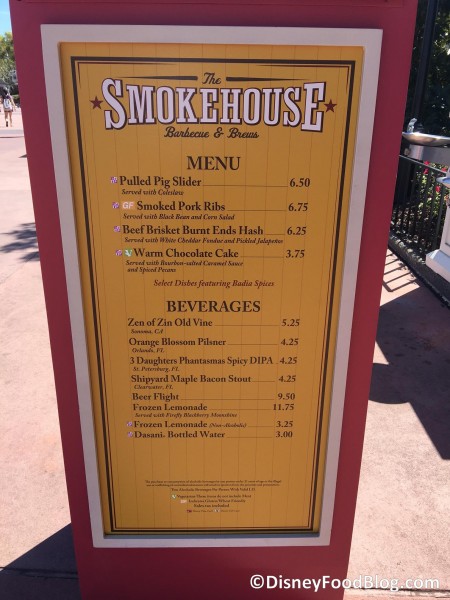 Smokehouse Menu 2017