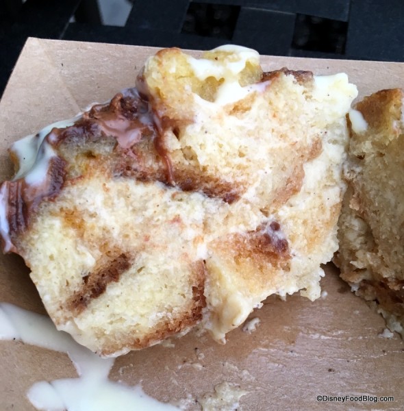 Milk chocolate sourdough bread pudding with vanilla bean sauce