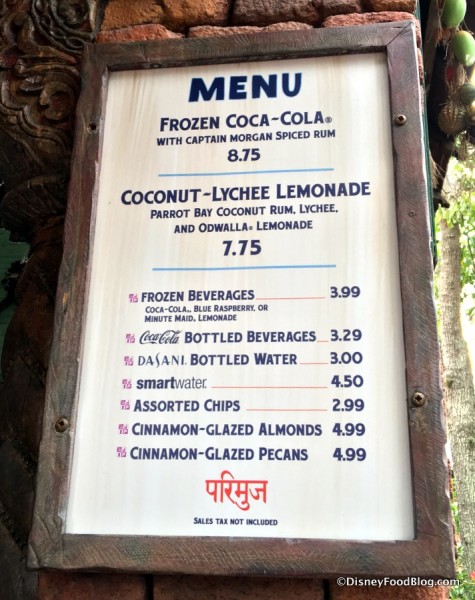 Drinkwallah Menu