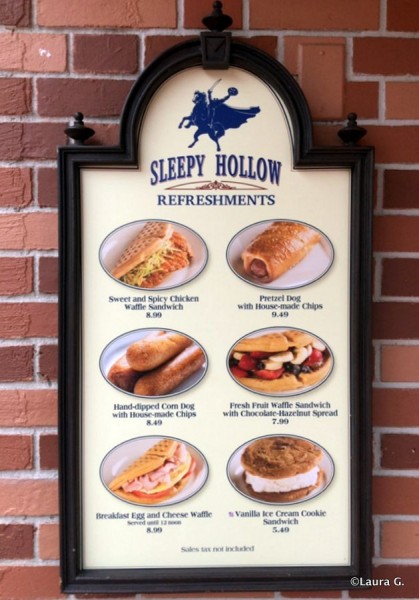 Menu at Sleepy Hollow Refreshments