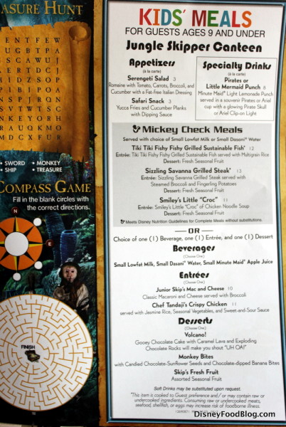 Skipper Canteen Kids' Menu