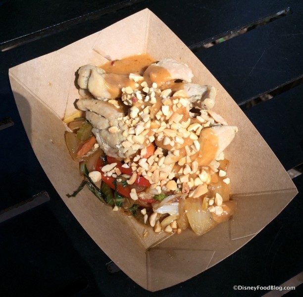 Marinated Chicken with Peanut Sauce and Stir Fried Vegetables