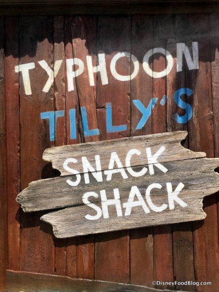 Typhoon Tilly's and Snack Shack sign