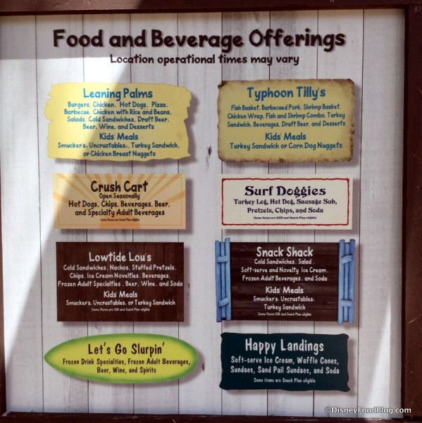 Counter Service Options in Typhoon Lagoon