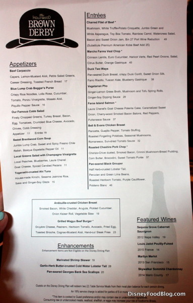 Menu -- Click to Enlarge