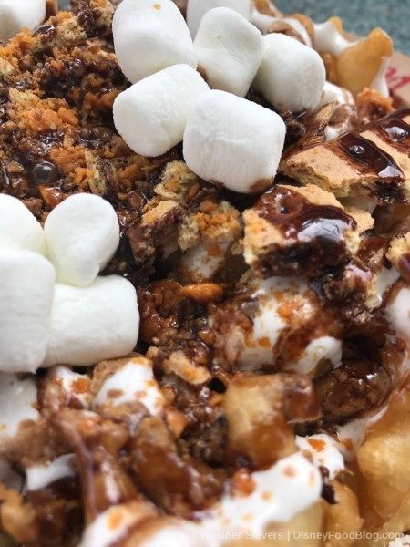 Campfire S'mores Funnel Cake Up Close
