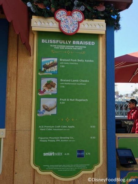 Blissfully Braised booth menu