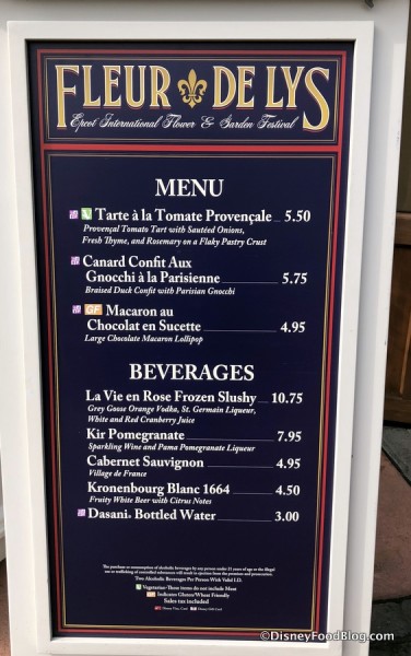 2018 Booth Menu