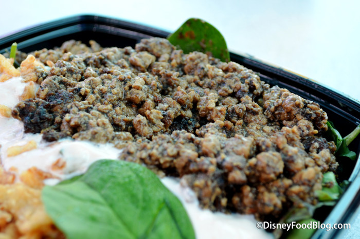 Soggy, unappetizing meat on the Southwest Bowl