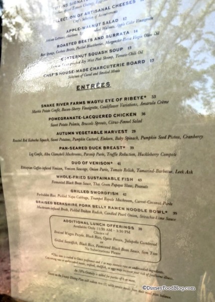 Wagyu Entree at Tiffins is now Snake River Farms Wagyu Eye of Ribeye