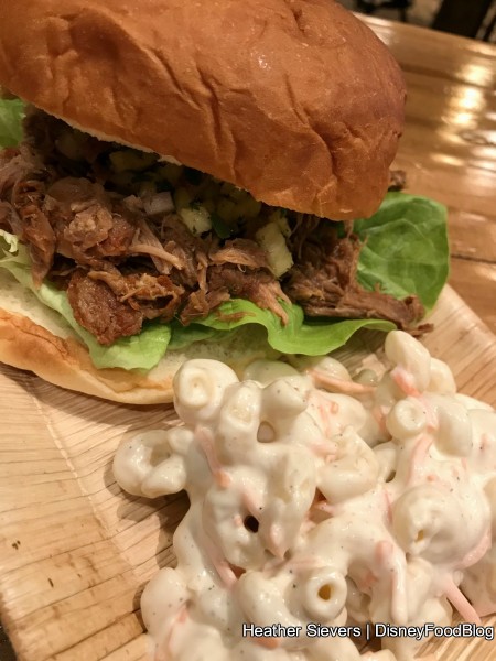 Kalua Pork Sandwich with Macaroni Salad