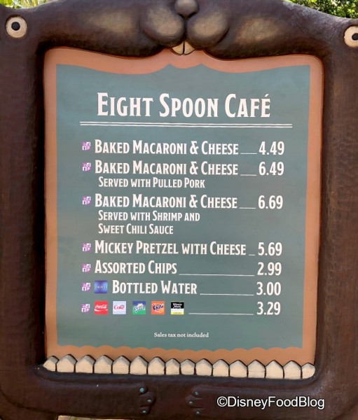 Eight Spoon Cafe Menu