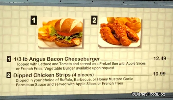 Tomorrowland Terrace Menu