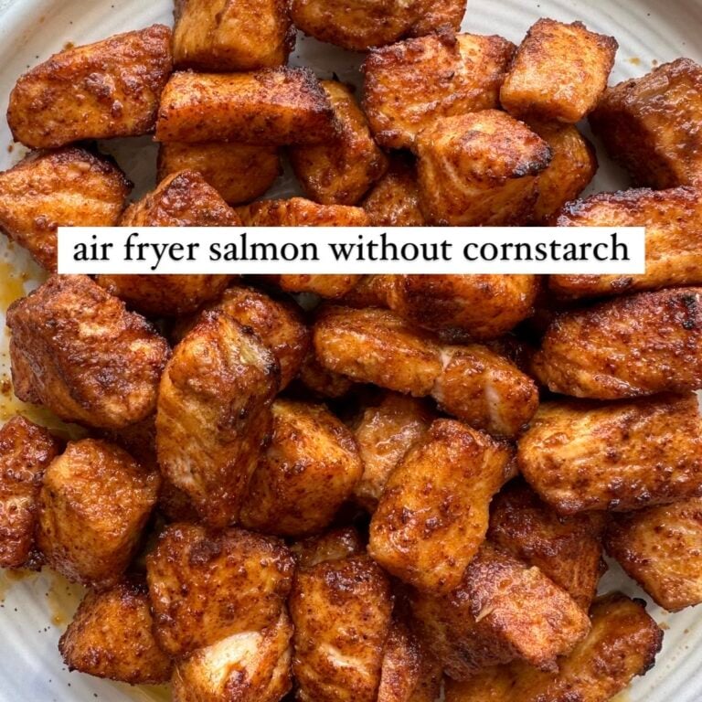 Air fryer salmon made without cornstarch.