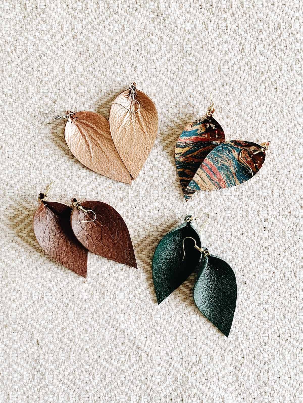 Image of earrings made from leather