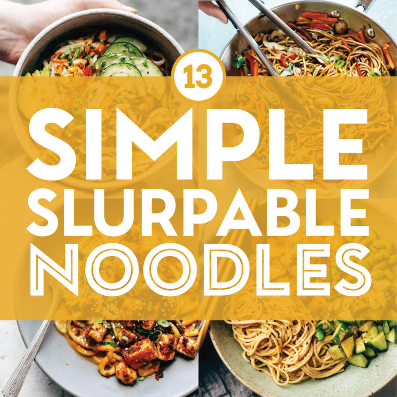 Noodle recipes in a collage.