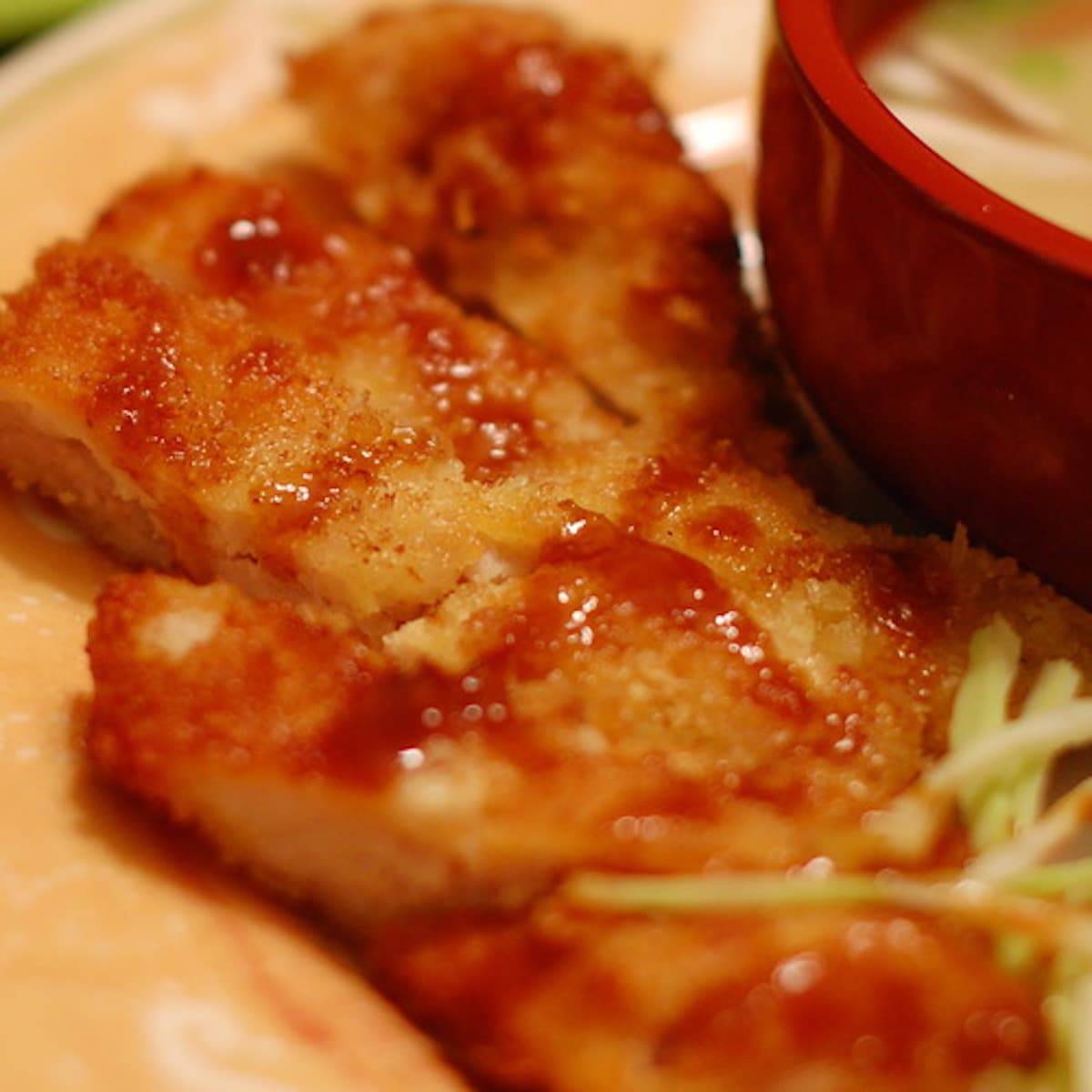 Fried food with sauce.